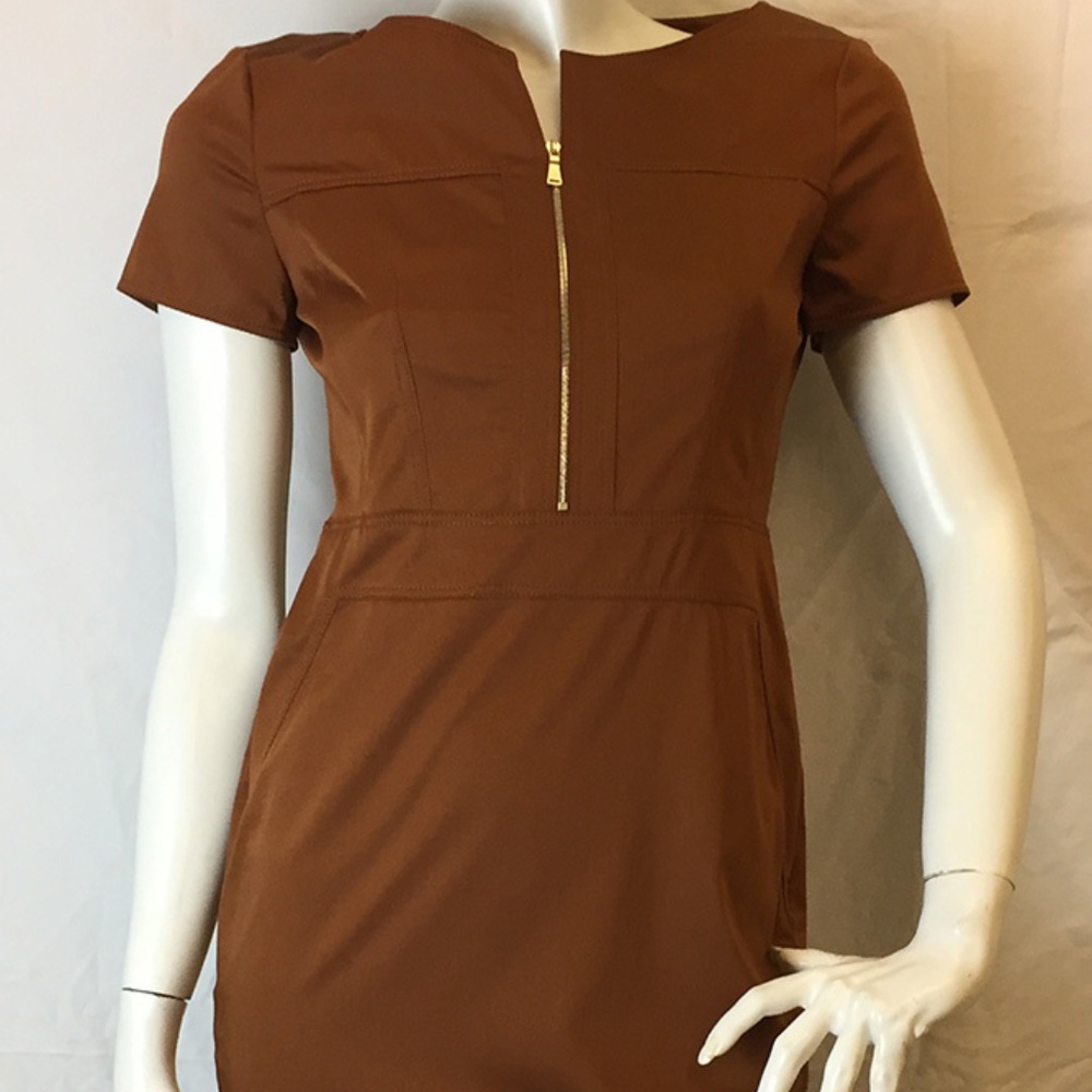 Georges Rech Camel Cotton Dress With Zipper